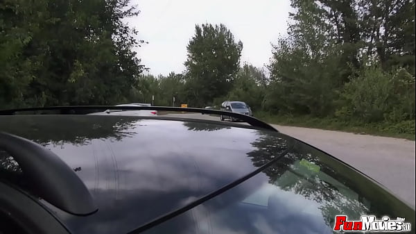 Busty mature bitch suck dick outdoors