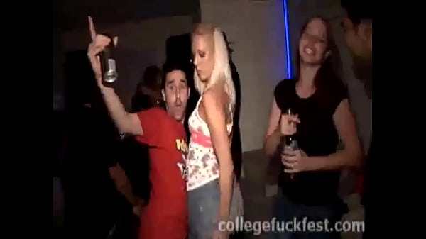 Slutty blonde teen sucks college cock